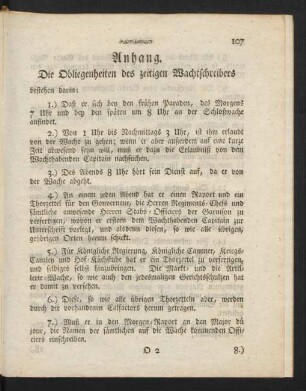 Anhang. Die Obliegenheiten des zeitigen Machtschreibers ...