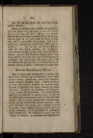 Von der Auslassung der Wörter.