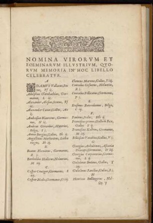 Nomina Virorum Et Foeminarum Illustrium, Quorum Memoria In Hoc Libello Celebratur
