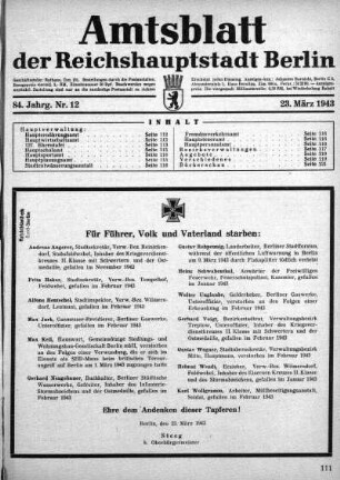 1943,12: Nr. 12, 23. März 1943