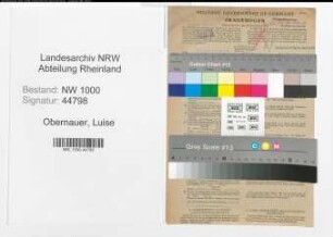 Entnazifizierung Luise Obernauer, geb. 08.10.1903 (Entgeltprüferin)