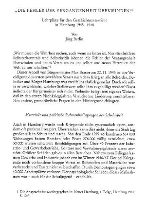 Materielle und politische Rahmenbedingungen der Schularbeit