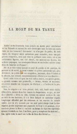 La mort de ma tante