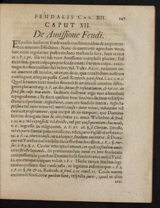 Caput XII. De Amissione Feudi.
