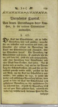 Vierzehntes Capitul. Von denen Verrenkungen derer Knochen, so die unteren Extremitäten ausmachen