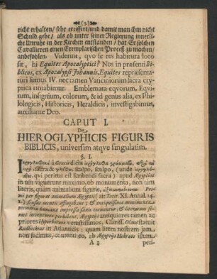 Caput I. De Hieroglyphicis Figuris Biblicis, universim atque singulatim.