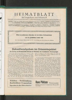 Zukunftsaufgaben im Ortsamtsgebiet