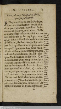 Paras 3. de causis Podagrae, loco affecto, & processu generationis