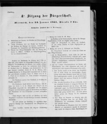 4te Sitzung der Bürgerschaft