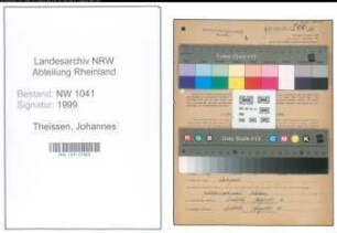 Entnazifizierung Johannes Theissen , geb. 13.08.1909 (Filmvorfuehrer)