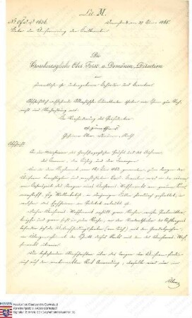Verordnung betreffend die Uniformierung der Zivilbeamten während der Sommerzeit, als Ergänzung zum Reglement vom 14. Juni 1852 (Ausfertigung zwei Mal vorhanden)