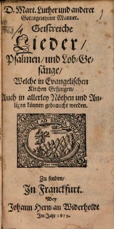 Die Psalmen Davids : Frantzösischer Melodey nach: Durch D. Ambr. Lobwasser