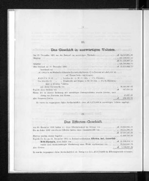 IV. Das Effecten-Geschäft.