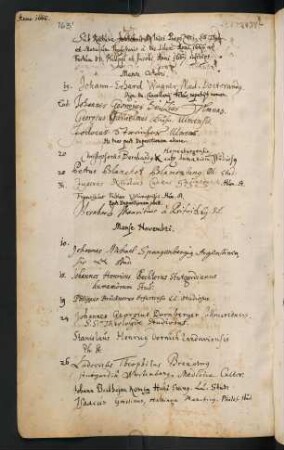 Winterhalbjahr 1666/1667. Rektorat Johann Ulrich Pregi(t)zer