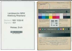 Entnazifizierung Erich Weisse , geb. 10.02.1910 (Kriminalassistent)