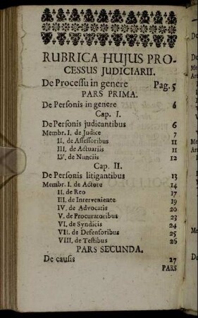 Rubrica hujus processus judiciarii.