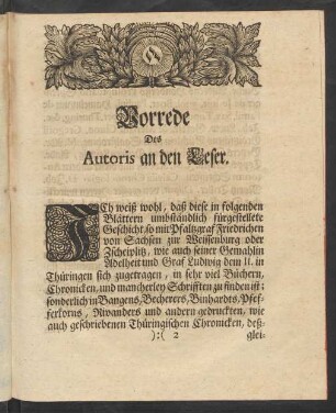 Vorrede Des Autoris an den Leser