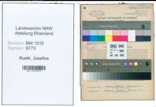 Entnazifizierung Josefine Rueth , geb. 14.08.1909 (Haendlerin)