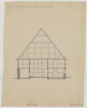 Brenschede (Kreis Arnsberg): Hof Wortmann. Haupthaus (Querschnitt)