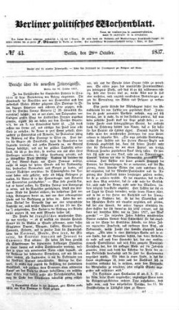 No 43, 28. Oktober 1837