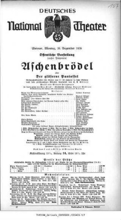 Aschenbrödel oder Der gläserne Pantoffel