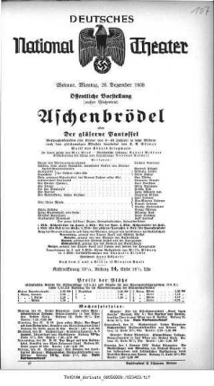 Aschenbrödel oder Der gläserne Pantoffel
