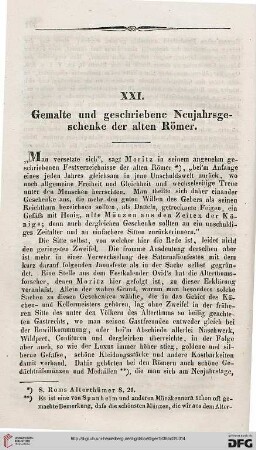 XXI: Gemalte und geschriebene Neujahrsgeschenke der alten Römer