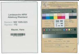 Entnazifizierung Hans Maurer , geb. 03.12.1911 (Schneider)