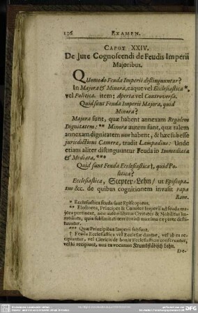 Caput XXIV. De Iure Cognoscendi de Feudis Imperii Maioribus