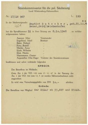 Butscher, Baptist