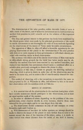 The Opposition of Mars in 1877