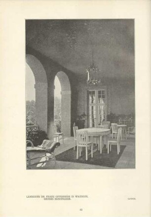 Abbildung: Landhaus Dr. Franz Oppenheim in Wannsee, Grosse Seestrasse. Loggia
