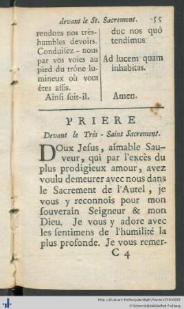 Priere Devant le Très-Saint Sacrement