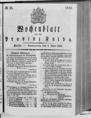 No. 23, Ausgabe vom 8. Juni 1839