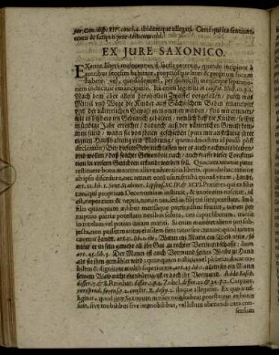 EX Jure Saxonico.