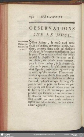 Observations Sur Le Musc