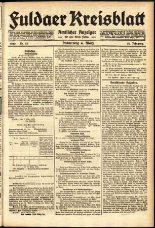 Ausgabe vom Donnerstag, den 04. März 1920.