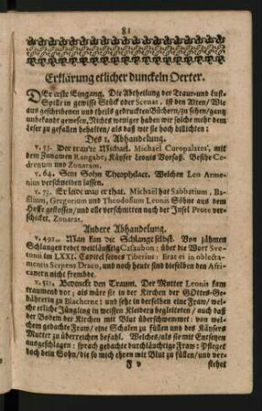Erklärung etlicher dunckeln Oerter.