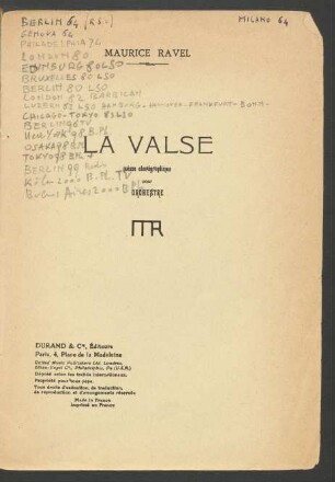 La valse : poème chorégraphique pour orchestre