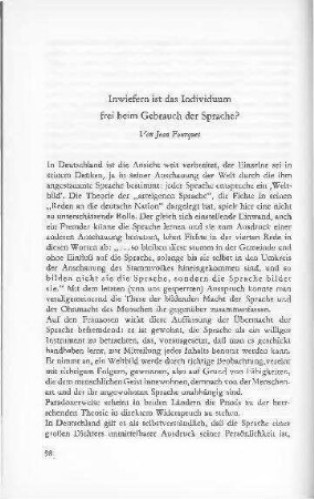 Inwiefern ist das Individuum frei beim Gebrauch der Sprache?