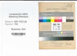 Entnazifizierung Karl Buescher , geb. 23.05.1901 (Bibliothekar)