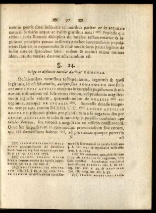 §. 24. Origo et definitio tutelae dativae Romanae.