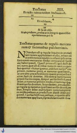 Tractatus IIII. De regulis mercatorum.
