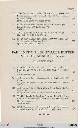 Farbenstiche, Schwarze Kupferstiche, Ansichten (Nr. 424-452)