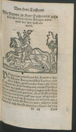 Wie Pyloys zu Herr Tristranten gehn Careches kam/ und die Königin wider umb bey ihm huld erwarb.