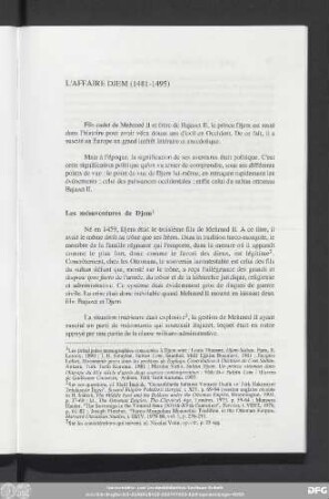 L'Affaire Djem (1481-1495)