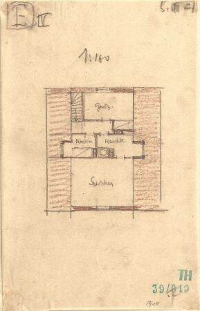 Fischer, Theodor; München; Haus Milker - Grundriss DG