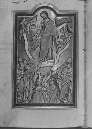 Psalterium (sogenannter Landgrafenpsalter) — Christi Himmelfahrt, Folio 109verso