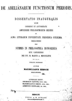 De Abelianarum functionum periodis