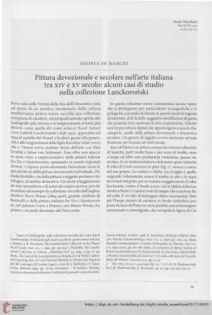 Pittura devozionale e secolare nell'arte italiana tra XIV e XV secolo : alcuni casi di studio nella collezione Lanckoroński